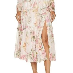 New 🌟 Hemant & Nandita Cotton Gauze Maxi 👗 Skirt In Floral Multi - 👩 women 😀