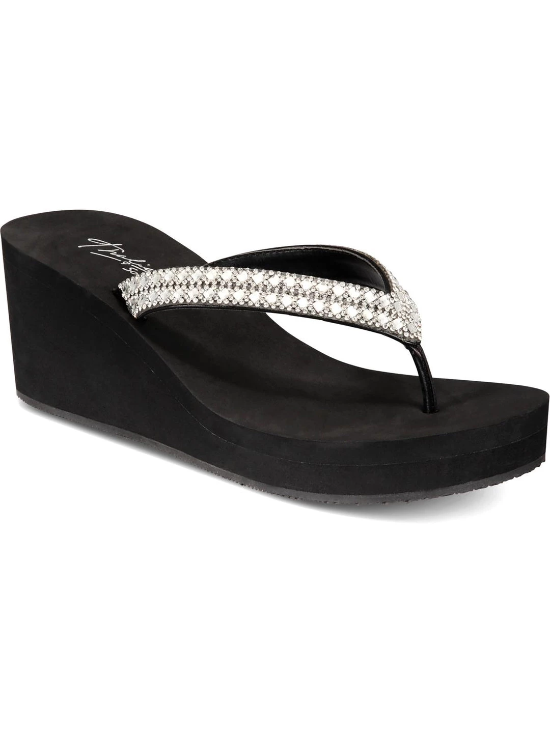 Brand new 🎁 Thalia Sodi Emira 👩 Womens Faux Leather Embellished Wedge 🩴 Sandals 🎉 1 Brand new 🎁 Thalia Sodi Emira 👩 Womens Faux Leather Embellished Wedge 🩴 Sandals 🎉