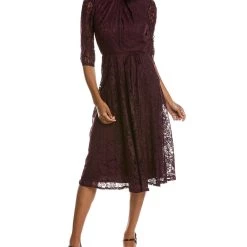 Cheapest 🎉 MAISON TARA Rose Lace Midi 👗 Dress - 👩 women 🎁