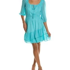 Outlet ⭐ MAISON TARA Crinkle Chiffon Mini 👗 Dress - 👩 women 🛒