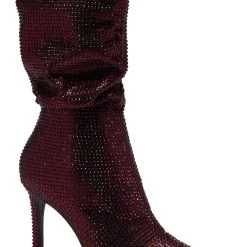 Deals โญ Thalia Sodi Raquell ๐ฉ Womens Pointed Toe Rhinestones Mid-Calf ๐ฅพ Boots โญ