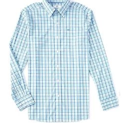 New 👏 Southern Tide Intercoastalc Lambert Plaid Performance Stretch Long-Sleeve Woven 👕 Shirt in Classic White - men 🎁