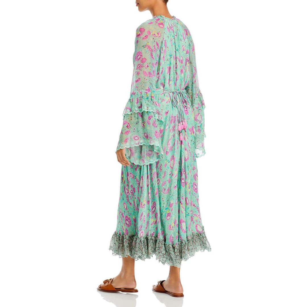 Promo 🥰 Hemant & Nandita Hera 👩 Womens Floral Print Long Midi 👗 Dress 🔔 2 Promo 🥰 Hemant & Nandita Hera 👩 Womens Floral Print Long Midi 👗 Dress 🔔 - Image 2