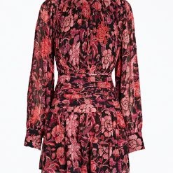 Brand new ⌛ Hemant & Nandita Ruched Floral-Print Georgette Mini 👗 Dress in Crimson Red - 👩 women 👏 -Maison Tara Sales 607dc4a3130e4942b92040b1f377ea24 37a55147 05cc 421b 9607 0da14219b284 1080x