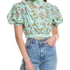 Deals 👍 Hemant & Nandita Puff Sleeve Crop Top - 👩 women 🔔