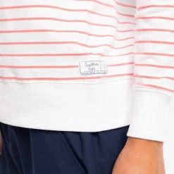 Promo 👏 Southern Tide Jayne Terry Sweatshirt in White/Coral - 👩 women 💯 -Maison Tara Sales a9d2d60f42e94056b59f924494177db7 1080x