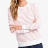 Promo 👏 Southern Tide Jayne Terry Sweatshirt in White/Coral - 👩 women 💯