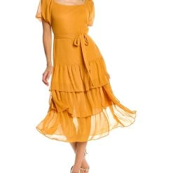 Wholesale ✨ MAISON TARA Short Sleeve Solid Serena Midi 👗 Dress - 👩 women ✔️