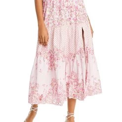 Deals ❤️ Hemant & Nandita 👩 Womens Floral Tiered Midi 👗 Skirt 🌟