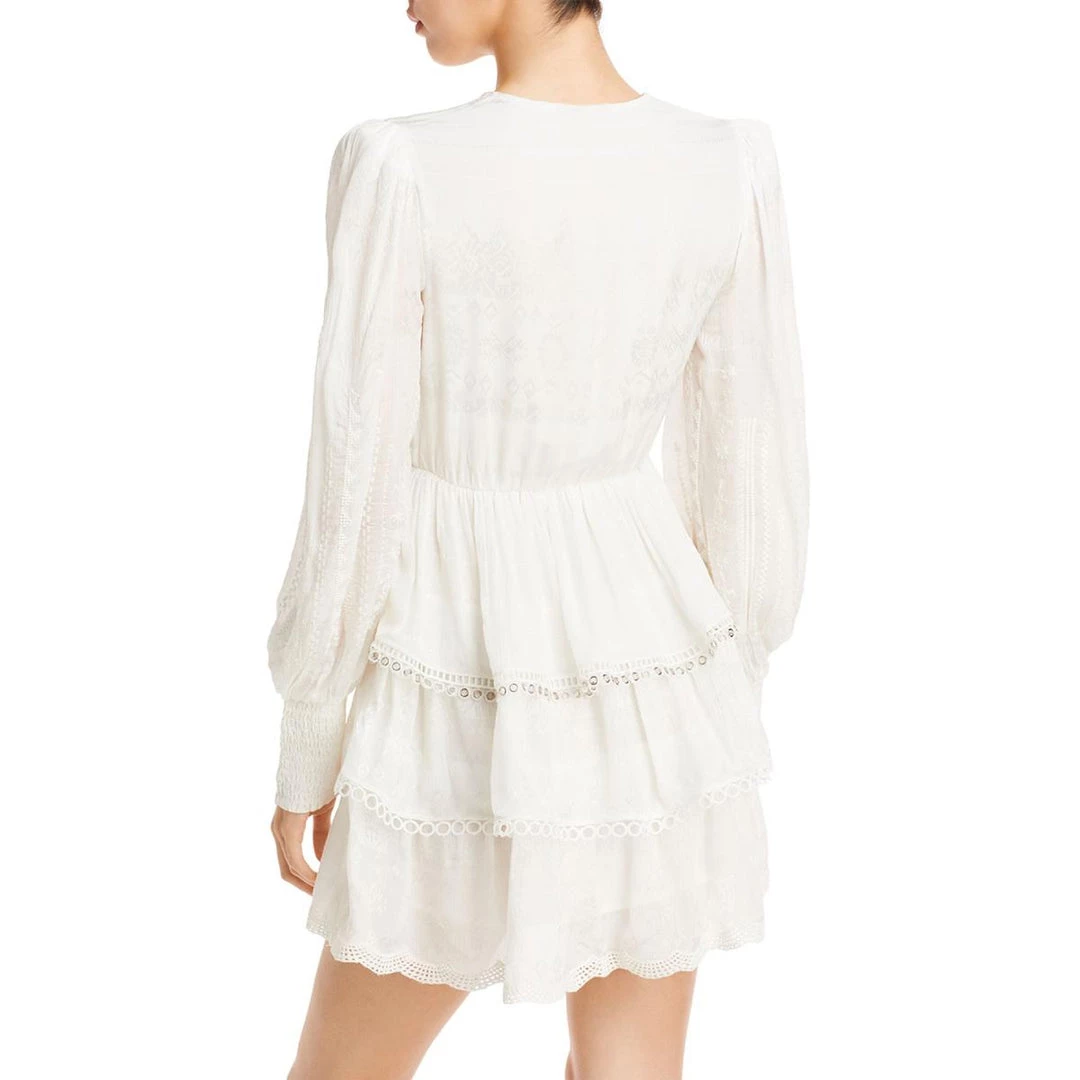 Flash Sale 🥰 Hemant & Nandita 👩 Womens Tiered Eyelet Mini 👗 Dress 😍 2 Flash Sale 🥰 Hemant & Nandita 👩 Womens Tiered Eyelet Mini 👗 Dress 😍 - Image 2