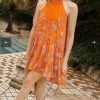 New 🎁 Hemant & Nandita Bela Halter Neck Short 👗 Dress in Orange 🍬 Candy - 👩 women 🎁