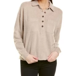 Maison Tara Sales 23 Budget ๐ Socialite Button Down Polo Sweatshirt - ๐ฉ women โจ